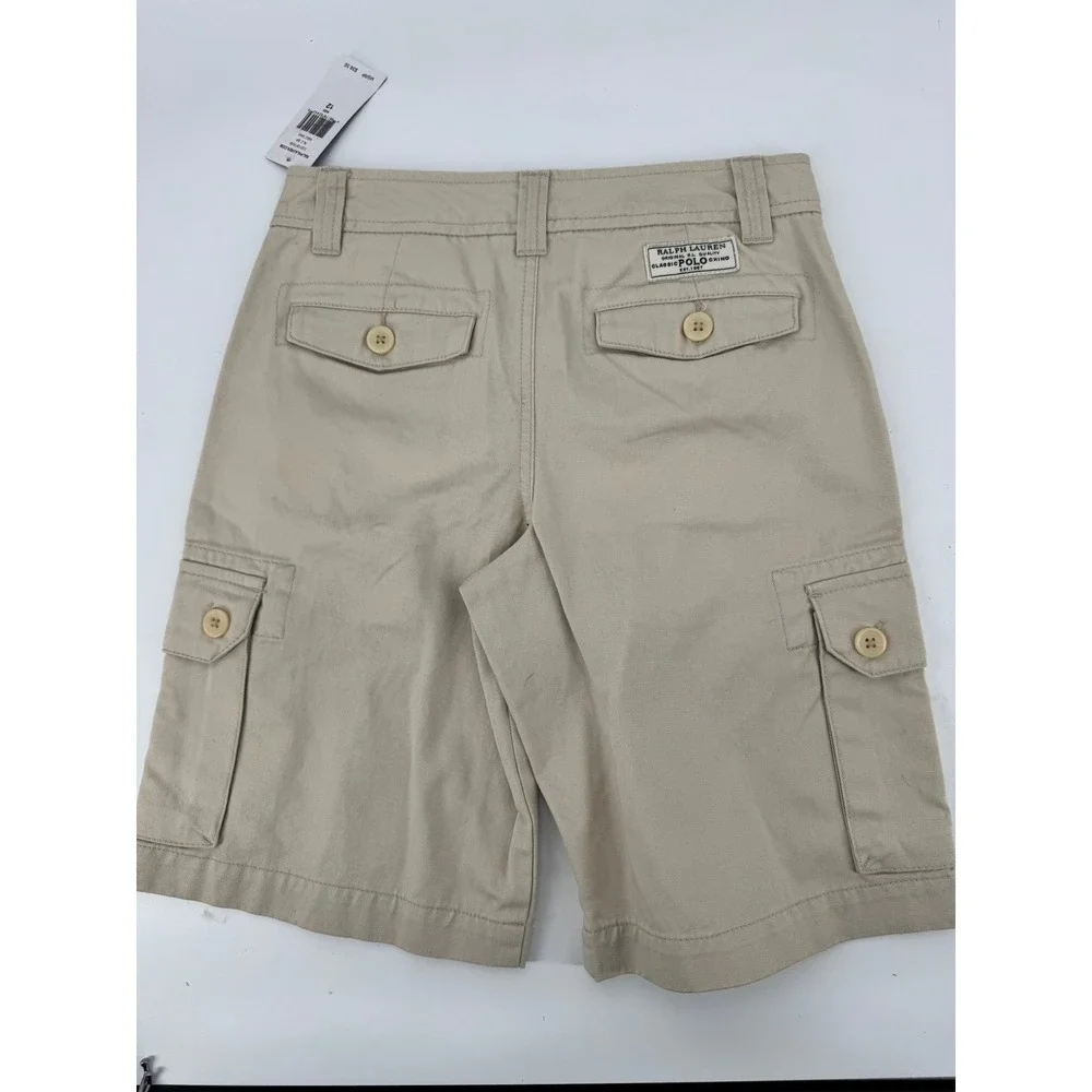 Polo Ralph Lauren Womens Cargo Shorts 12 New Basic Sand Beige Cotton Chino‎ - Picture 5 of 14